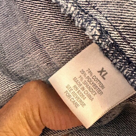 Dressbarn XL Fitted Denim Jean Jacket Womens Button Front Long Sleeve - Picture 8 of 10